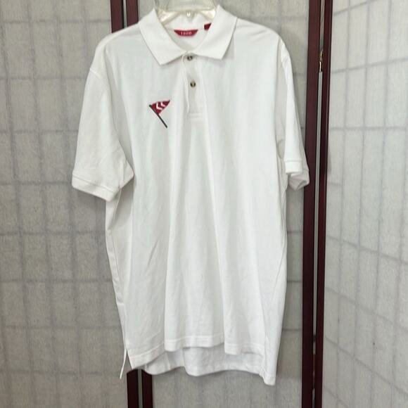 IZOD GOLF‎ WHITE POLO SHORT SLEEVE SHIRT SIZE L - Picture 1 of 8